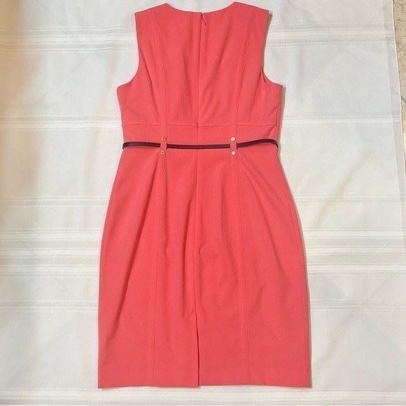 Calvin Klein Sheath Dress Sleeveless Belted‎ Sz 10 EUC - Picture 5 of 14